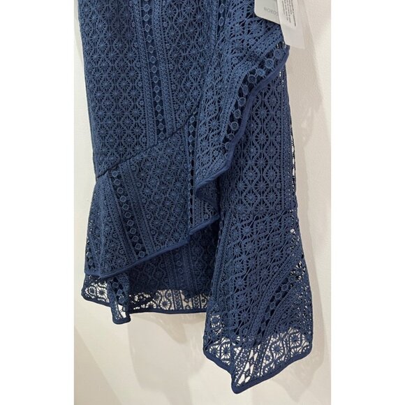 NWT Chelsea28 Size XS Tie Strap Lace Mix Dress Navy Sapphire MSRP $159 - Picture 6 of 14